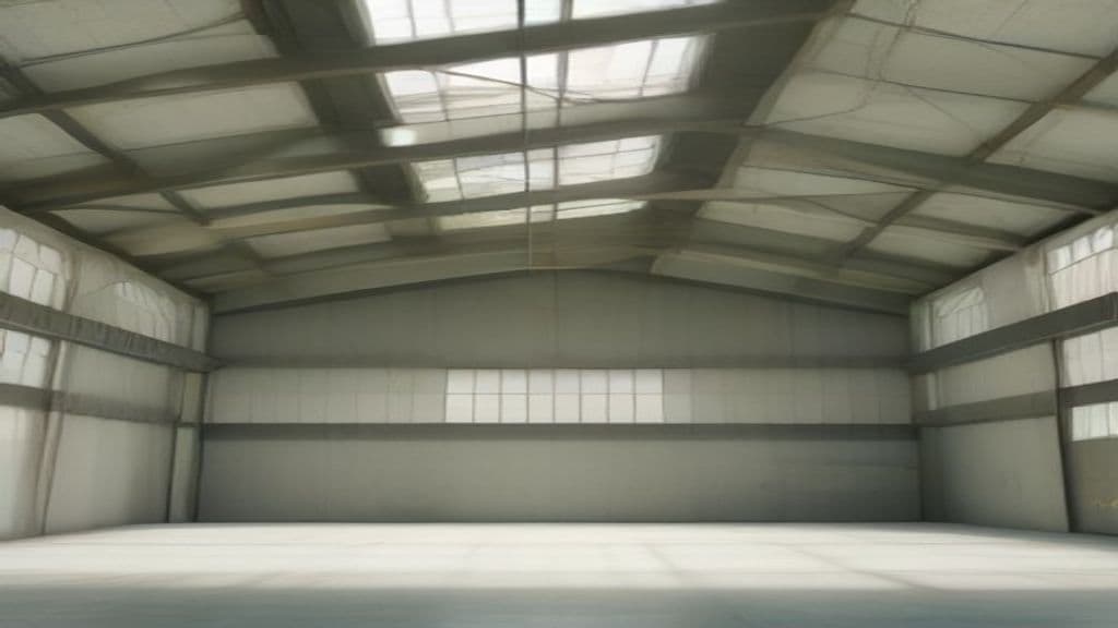 Interno di un capannone industriale con le strutture metalliche in vista